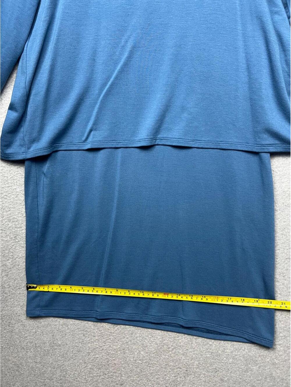 Pure Jill Luxe Coastal Tencel Shirt Dress Layered Womens Petite M Minimalist - Picture 7 of 14